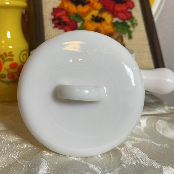 1970´s Avon Patchwork Print Milk Glass Candle Holder/Trinket Dish Soup Mug - Picture 7 of 11